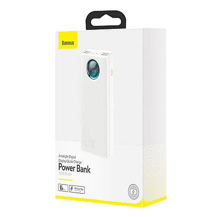 Powerbank Baseus Amblight 30000mAh, 4xUSB, USB-C, 65W (white)