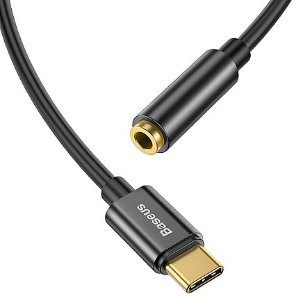 Baseus L54 audio adapteris USB-C + Mini Jack 3,5mm (melns)