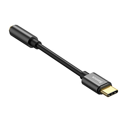 Baseus L54 audio adapteris USB-C + Mini Jack 3,5mm (melns)