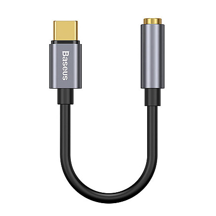 Baseus L54 audio adapteris USB-C + Mini Jack 3,5mm (melns + pelēks)