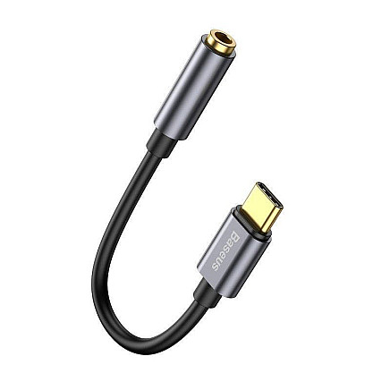 Baseus L54 audio adapteris USB-C + Mini Jack 3,5mm (melns + pelēks)