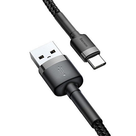 Baseus Cafule kabelis USB-C 3A 0,5 m (pelēks+melns)