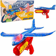 LED-Illuminated High-Flying Styrofoam Plane Launch Gun - viegla, izturīga, viegli lietojama āra rotaļlieta bērniem un pieaugušajiem