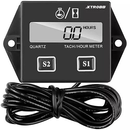 Universal Engine Hour Counter for 2/4 Piston Combustion Engines - Durable, Waterproof, and Shockproof with RPM Measurement and Service Mode - Ideal for Motorcycles, Generators, ATVs and More