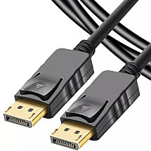 4K DisplayPort Audio Video Cable - Durable, Tangle-Free, Plug & Play, Compatible with All Devices, Gold-Plated Connectors, 200cm Length for Optimal Transmission