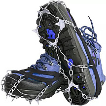 Anti-Slip Adjustable Shoe Crampons with Stainless Steel Spikes, Size L 41-44, Trail-Perfect for Ice, Snow Hikes