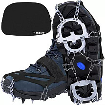 Anti-Slip, All-Terrain Hiking Shoe Grips with Stainless Steel Spikes and Adjustable Straps - Size L 40-44 for Safe Trekking