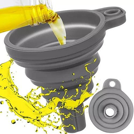 Silikona salokāmā piltuve, pelēka