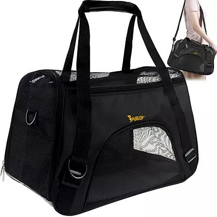 ComfortMax Premium Pet Carrier Bag with Ventilation, High-Quality Reinforced Material, Handle & Shoulder Strap - Safe, Convenient Animal Transport for Dogs, Cats, Rabbits