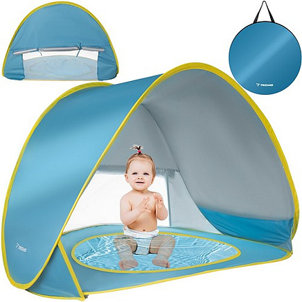 Lightweight Pop-Up Beach Tent with UV Protection & Built-in Pool for Kids