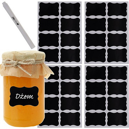 Pašlīmējošās etiķešu uzlīmes, 24 gab., ar marķieri, 5×3.5 cm