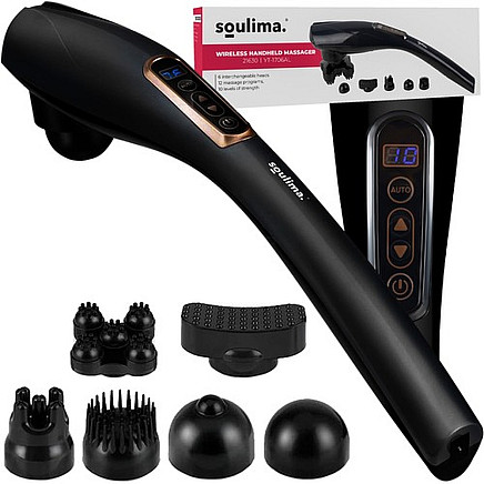 6-in-1 Advanced Anti-Cellulite Handheld Massager - Ergonomic Wireless Deep Tissue Vibrator with 12 Programs & 10 Intensity Levels for Muscle Pain Relief & Skin Tightening