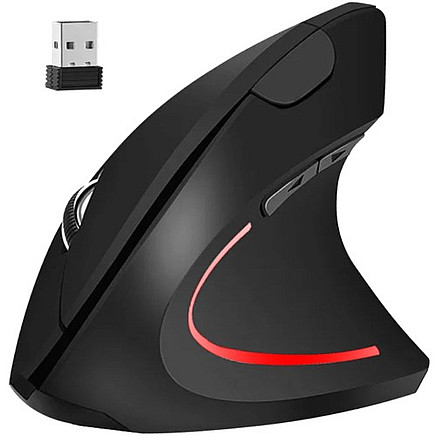 Wireless Vertical Optical Mouse with 6 Buttons - USB Compatible, Right-Handed, 800/1000/1200 DPI, 10 Meter Range