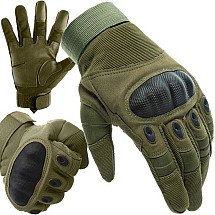 Extra-Large Khaki Tactical Touch Gloves with Adjustable Cuffs and Reinforced Grip for Smartphone Use and Outdoor Survival