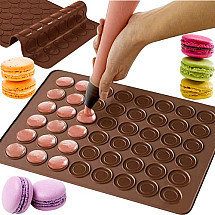 48-Cavity Versatile Silicone Baking Mat/Mold for Perfect Macaroons and Cookies - Non-Stick, Heat-Resistant, and Dishwasher Safe