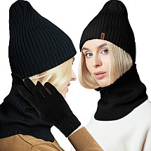 3-in-1 Unisex Winter Warm Acrylic Hat, Scarf & Gloves Set - Multi-Seasonal Universal Cold Weather Protection