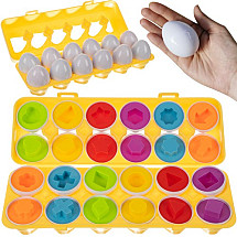 Educational Egg Shape Color & Number Matching Puzzle Set with Storage Wheel & Contrasting Colors