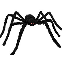 90cm Lifelike Bendable Artificial Giant Spider - Black Hairy Halloween Decoration with Red Eyes, Adjustable Legs - Perfect for Scary Party, Costume, Prop or Movie Gadget, Lightweight & Durable