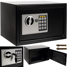 XL seifs ar dubulto slēdzeni un elektronisko kodu un manuālo atslēgu - drošs tērauda seifs vērtīgām lietām, dokumentiem un dārglietām