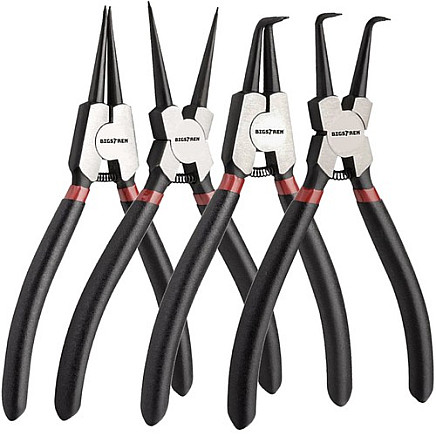 4-Piece High-Quality SEGER Ring Pliers Set with Non-Slip Handle, Durable Tool Steel, Versatile Ring Manipulation Mechanism