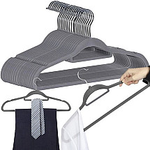 Velūra drēbju pakaramie Ruhhy 22535, 20 gab., pelēki