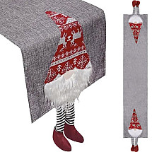 Festive Elephant Christmas Table Runners - Easy Clean, 2 Design, Surface-Protective - Gray, Red, White Polyester