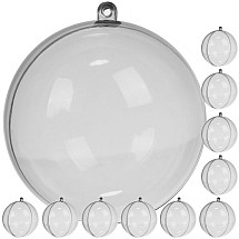 DIY Transparent Acrylic Baubles Set - Foldable, Paintable, and Safe for 12cm Decorative Ornaments