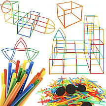 238 gabaliņu izglītojošs salmu klucīšu komplekts košās krāsās - iztēli rosinoša rotaļlieta, prasmju attīstīšanas rotaļlieta bērniem