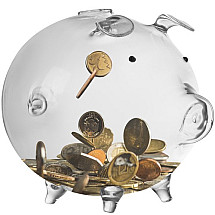 Transparent Glass Piggy Bank - Money Saving and Budget Control Learning Aid, Elegant Interior Decor, Ideal Gift for Kids and Adults