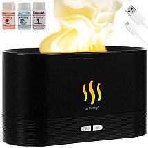 Burning Fire USB 3-in-1 Ultra-Quiet Aromatherapy Air Humidifier with RGB LED Lamp – Energy-Efficient, Portable Design for Home or Office, 180ml Capacity