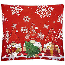 Ziemassvētku spilvendrāna ar rūķiem 45x45cm Ruhhy 22312