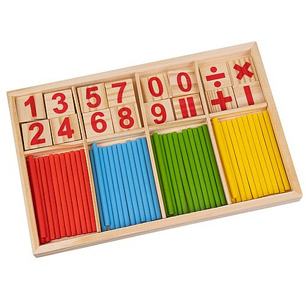 Educational Wooden Counting Sticks - Colorful Learning and Creativity Stimulator for Early School Kids