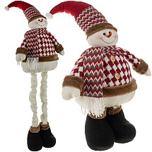 Adjustable Telescopic Christmas Snowman Figurine - Festive Indoor Decoration with Bendable Hat, Polyester, 80-105cm