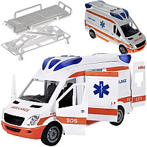 Interactive Toy Ambulance with Lights, Sound Effects & Foldable Stretcher - Educational Emergency Vehicle Playset for Kids