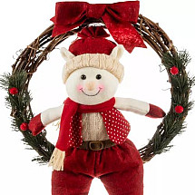 Elf-Themed Christmas Door Wreath - 36cm Premium Quality Festive Decor with Universal Use for Home, Office & Shops