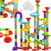 3D Multi-Configurable Ball Track Slide Set - 113 Elements & 30 Balls for Interactive Fun and Cognitive Development