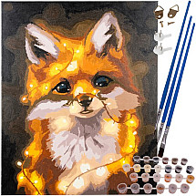 DIY Fox Paint by Numbers Kit - Complete Canvas Painting Set for Adults and Kids - Easy to Use, Stress-Relieving Art Activity