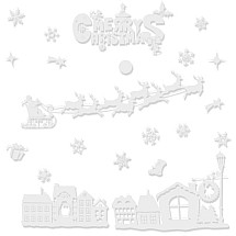 Easy-Apply, No-Mess Christmas Holiday Window Stickers - PVC Decorations for Windows, Mirrors, Tiles - Day & Night Visibility