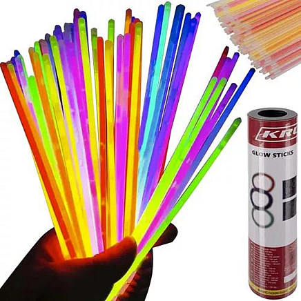 100pc Multicolor Glow Stick Bracelets - Long-Lasting Fluorescent Bands for Parties, Safe & Creative Fun for All Ages