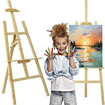 Adjustable Height Wooden Painting Easel 170cm - Durable, Foldable and Portable Art Support for Artists