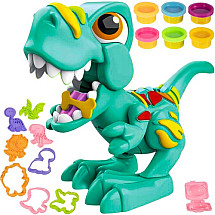 Interactive Dinosaur Toy with Movable Parts, Egg-Laying Function & 6-Color Plastic Paste Set - Stimulates Creativity and Imagination