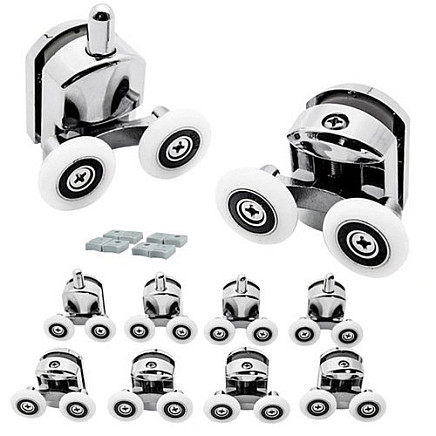 Dušas kabīnes durvju rullīšu komplekts, 8 gab., Ruhhy 22900