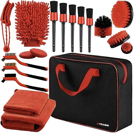 19-Piece Premium Car Detailing Kit with Case - Complete Microfiber Cleaning Set for Cars, Trucks, Motorcycles - Versatile, Comprehensive, All-in-One Vehicle Care Gift Idea