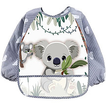 Deluxe Baby/Toddler Mess-Free Explorer Bib - водонепроницаемый нагрудник из оксфорда с длинными рукавами, передним карманом, регулируемой липучкой и системой завязок