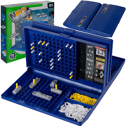 Портативная настольная игра-стратегия Морской бой - развивает навыки концентрации и стратегическое мышление, идеальное развлечение для всей семьи