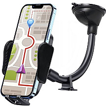 360° Rotating Stable Anti-Slip Universal Car Phone Holder with Adjustable Arms and Strong Gel Suction Cup