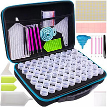 Convenient Diamond Embroidery Accessory Kit with Portable Case, Precision Tools, and Organizers - Ideal for Detailed Artwork