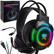 Dunmoon Pro Gaming Headset with RGB Lighting, Adjustable Volume, Flexi-Mic and Comfortable Over-Ear Cushions – High-Quality Sound for Gaming, Music, and Calls – Model G505