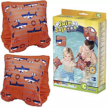 Kids' Safe & Fun Penguin Pattern Fabric Swimming Sleeves - Durable, Easy-Inflate & Portable - Ideal for Ages 3-6