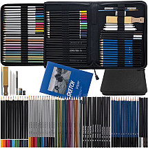 Deluxe 74-Piece Sketching, Drawing & Painting Set with Elegant Carry Case for Artists of All Ages